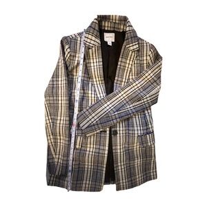 Nine West Blue and Black Plaid Blazer